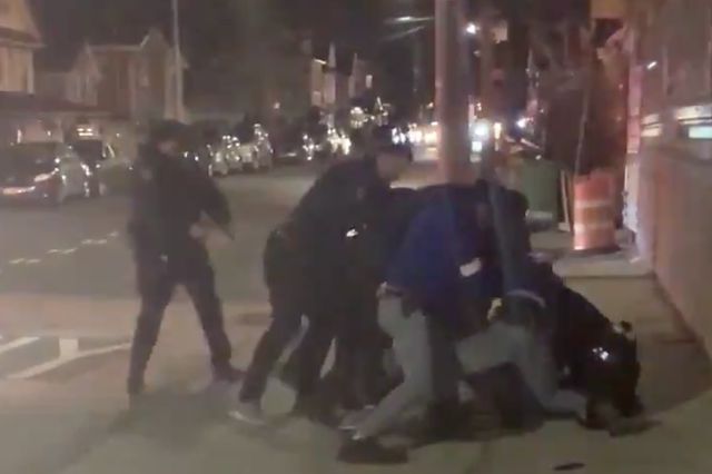 Officers seen swarming a young black man in Canarsie, Brooklyn on Wednesday